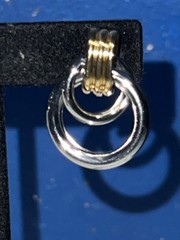 Two-tone Doorknocker Dangle/Drop Clip-on Earrings