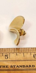 Signed TAT Vintage Earrings Matte Gold Clip-on 1990’s Fashion Statement