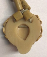 June Metaxides Art Nouveau Necklace Resin Figural Beauty Female Pendant Signed