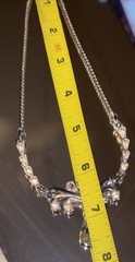 Vintage Anthony Statement Collar Necklace Clear Rhinestones Silver Tone