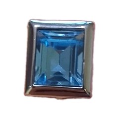 Vintage S.A.L. SAL Swarovski Gold Tone blue & Clear Rhinestone Clip On Earrings
