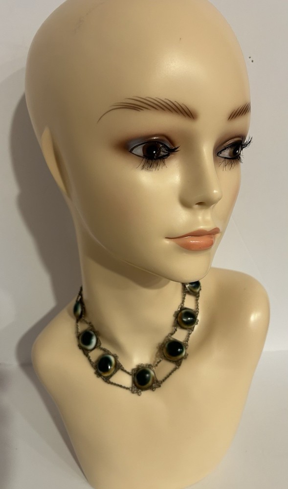 Victorian Silver Filigree Opercullum/Shiva Shell 15 3/4″ Choker Necklace #9107