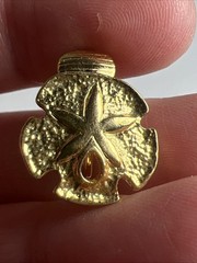 Beach Sand Dollar Gold Tone Clip On Earrings Vintage Textured Shells Ocean EUC
