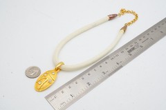 Vintage Necklace Gold Tone Rhinestone 15.5″
