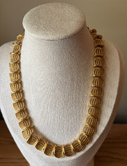 Vintage Napier Chain Style with Basket Weaved Links Gold Toned