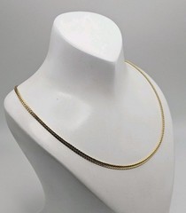 HCT Sterling Silver Vermeil Herringbone 2mm Chain Necklace 24″