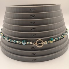 Vintage Style Teal Peacock Iridescent Faceted Crystal Clover Jewelry Set