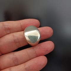 Chunky Sculptural Sterling Silver Ring Modernist Asymmetrical Puffy Bold 925 VTG