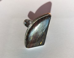 Vintage Handmade Heavy Artisan Ring, Tiger’s Eye in Massive Silver P(17.75mm) 7g