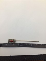 Antique Art Deco Stick Pin Red Stone 2.5”
