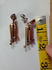 Vntg MCM Jewelry Chandelier Earrings Unsigned Matisse Renoir Copper Clip On