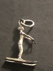 VTG Beau 925 Sterling Silver Water Ski Woman Necklace Pendant/Bracelet Charm