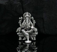 925 sterling silver Lord Ganesha statue, figurine, puja article home temple su02