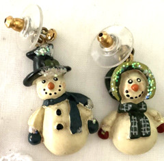 Vintage Christmas Jewelry Lot of 17 Pieces Earrings Pins Brooch Mixed Material
