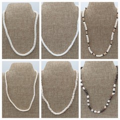 Puka Shell Bead Necklaces Choker Various Colors And Sizes Lot Of 6 Barrel Clasp