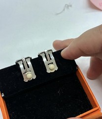 Hermes Vintage Cloisonne’ Luxury Enamel Floral Clip On Earrings in original box