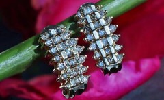 10k yellow gold earrings 1.00ct natural diamond 0.72″ pyramid dangle 4.50g N3658