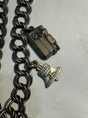 Vintage Sterling Silver Bell Telephone Phone Company Charm BRACELET