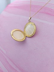 Large Vintage LOCKET Pink Rose Gold Antique Gold Filled Y GF Necklace Pendant