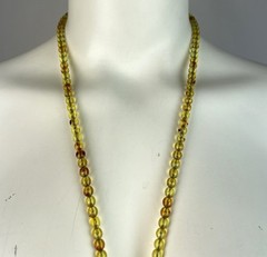 VTG. Giorgio Armani Amber Resin Metal Beaded LONG Pendant Necklace 39″