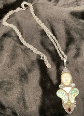 VINTAGE SAJEN MOON GODDESS 925 Sterling silver pendant and necklace