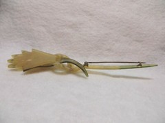 Vintage Art Deco Brooch Pin Plastic with Rhinestones 5″ long