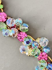 Vintage Verified JULIANA D&E Pastel Glass Beads Bracelet Brooch Earring Set
