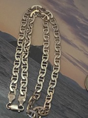 Sterling Silver Italy Anchor Mariner Chain 18″ Necklace – 21g