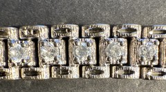Sterling Silver Faux Diamond Tennis Bracelet 8”