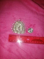 Beautiful Vintage Large Weiss White Rhinestone Brooch. Gorgeous LOOK!