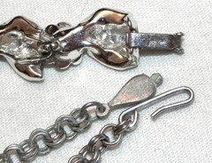 Vintage Judy Lee Blue Moonglow Cab Silver Tone Leaf Necklace Bracelet Set Rhines