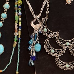 Jewelry Lot Faux Turquoise Blue Southwestern Style Necklaces Bracelets Earrings
