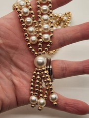 Vintage Lot of 4 Faux Pearl Necklaces Gold Tone Rice Pearls Mixed Lot