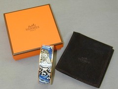 Hermes Jaguar Quetzal L Mediterannee Enamel Bangle Bracelet In Box
