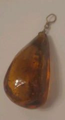 Vintage Amber Pendant 1.5 Inches Long .75 Inches Wide
