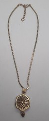 Vintage Signed Carol Lee Rhinestone Flower Pendant Necklace