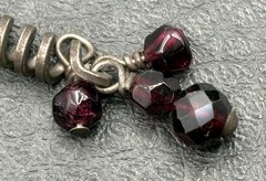 Rare Victorian Sterling Silver Bohemian Red Garnet Corkscrew Dangle Earrings