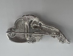 Vintage Monet Valentine’s Day Silver Cupid Cherub Heart Pin