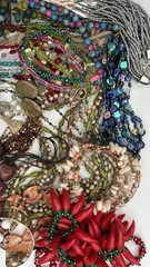 VTG Beaded Large Nice Jewelry Lot Of 40 Necklaces Bracelets Earrings SEE PICS