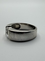 Sterling Silver Band With Tension Set CZ Modernist 925 Band size 8 US