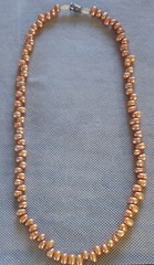 Awesome PEACH Cultured Pearl Vintage Necklace ~19 Inches