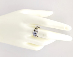 Vintage Elegant RING Silver 925 with Bright Stone -size: 8.75US (18.5mm)| UA #56