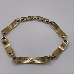 Vintage LaMode Karatclad Gold Tone Engraved Link Bracelet Barbara 1975 Good