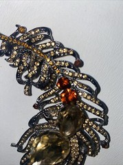 Vintage Rhinestone Brooch Pin Pendant Large Flashy Runway