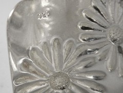 925 Sterling Silver Vintage Sunflower Bracelet Carved Daisy Flower