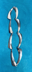 GERHARD HERBST 925 Sterling Silver Modernist Choker Necklace 16″ signed