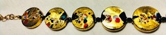 Vintage Venetian Fancy Glass Beads ala Gustav Klimt Beaded Necklace Demi Parure