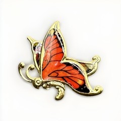 Vintage Monarch Butterfly Brooch Pin J44N