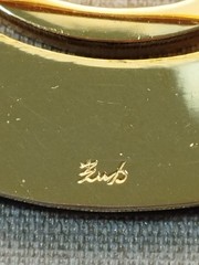 Late 20th century Higo Zogan Ginkgo Inlay Brooch Mitsusuke Japan Damascene Art