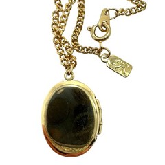 Vtg Lot Of 2 Pendant Necklaces Lucite Intaglio Tulip And Lady Remington Locket